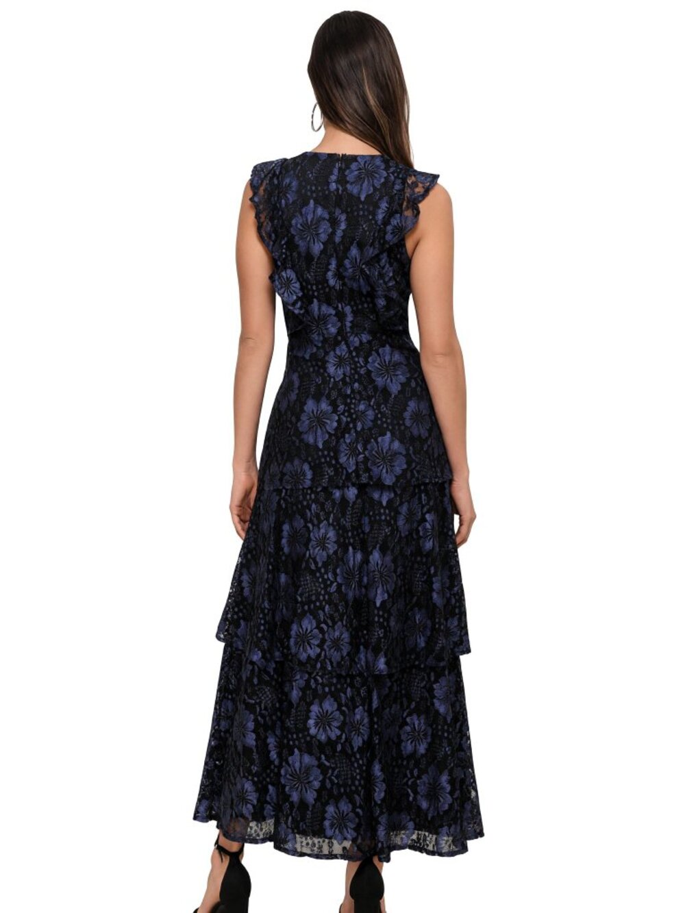 Lulus Molinetto Navy Blue Lace Ruffled Tiered Sleeveless Maxi Dress NWT - Picture 12 of 16